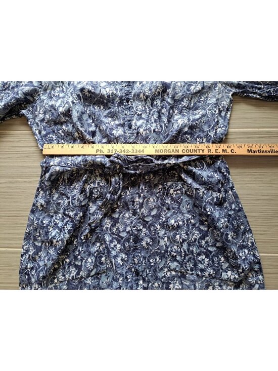 Lauren Ralph Lauren Linen Floral Shirtdress Tie Waist Blue Plus Size 14 Women's - Picture 11 of 12